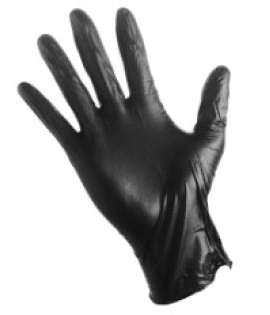Model : NITR-BLA-LG | Nitrile Gloves Black 6ML Large 10 Box of 100