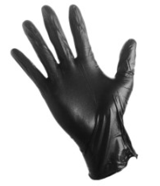 Model : NITR-BLA-LG | Nitrile Gloves Black 6ML Large 10 Box of 100