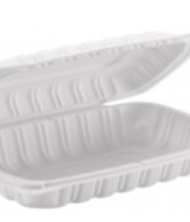 Model : TY96-PP-HC-963 | 9x6x3&quot; White PP Hinged Container 