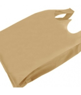 Model : FAB-BAG-SM | Small Reusable Brown Non-Woven T-Shirt Bag