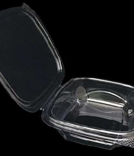 Model : PET-HC-8OZ | 8 OZ Clear PET Hinged Container