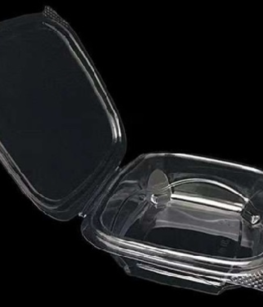 Model : PET-HC-8OZ | 8 OZ Clear PET Hinged Container