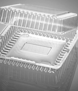 Model : PET-CL-963 | PET Hinged 9x6x3” Container